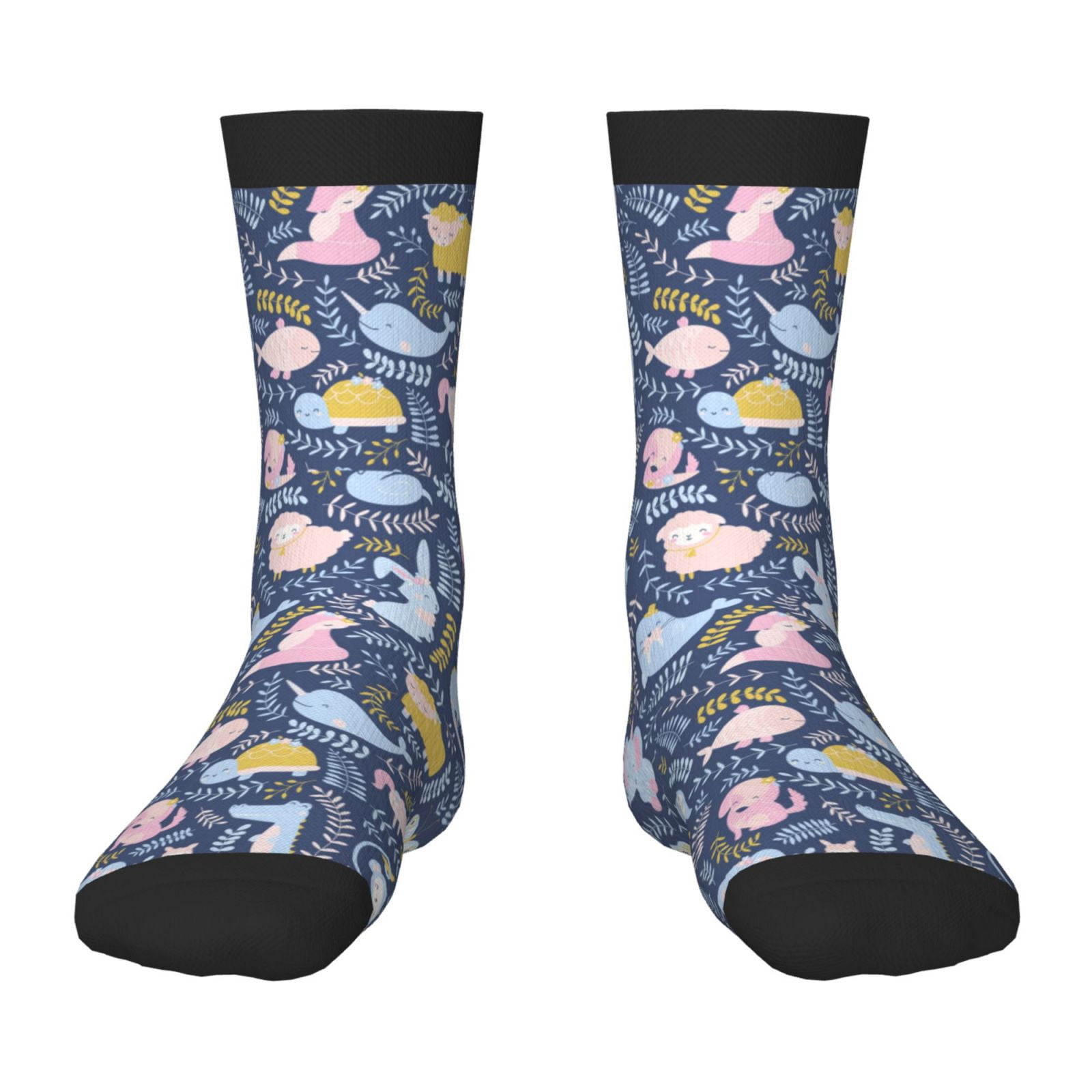 Fuzoiu Cute Baby Animals Print Kids Socks For Boys Girls,Grip Crew ...