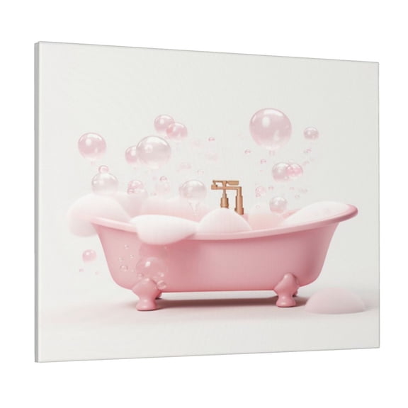 Fuzoiu Cute Bathtub Print Canvas Wall Art for Bathrooms,Wall Decor for Bedroom,Framed Artwork for Wall,Modern Wall Decorations Prints Picture for Kitchen Home