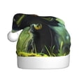 thumbnail image 1 of Fuzoiu Cute Big-Eyed Black Cat Print Santa Hat Christmas Hat for Adults,Santa Hats with Pompom, Unisex Xmas Holiday Hat for Christmas New Year Festive Party Supplies, 1 of 6