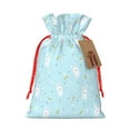 thumbnail image 1 of Fuzoiu Cute Bunny Print Christmas Gift Bag,Burlap Gift Bag with Drawstring Closure & Hang Tag,Perfect for Holidays, Birthdays, and Special Occasions-Small, 1 of 7
