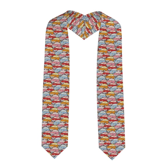 Fuzoiu Cute Cars Print Graduation Sash,Graduation Stole,Unisex Adult Graduation Stole Shawl 91" Long,for Academic Commencements Shawl-Sharp Corner