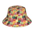 thumbnail image 1 of Fuzoiu Cute Cartoon Cat Print Reflective Bucket Hat,Outdoor Hat for Men and Women,Bucket Hat for Travel Fishing Hunting Summer Camp, 1 of 6