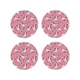 thumbnail image 1 of Fuzoiu Cute Cartoon Zebra Print Leather Coasters Set,Drink Coasters Set of 4,for Tabletop Protection, Durable PVC Coasters,Home Décor and Housewarming Gift-Round Shape, 1 of 6