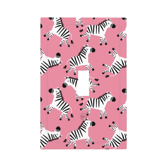 Fuzoiu Cute Cartoon Zebra Print Single Duplex Outlet Cover Plate, Light Switch Cover, for Receptacle Light Switch, Switch Cover Decorative Wallplate-Style T