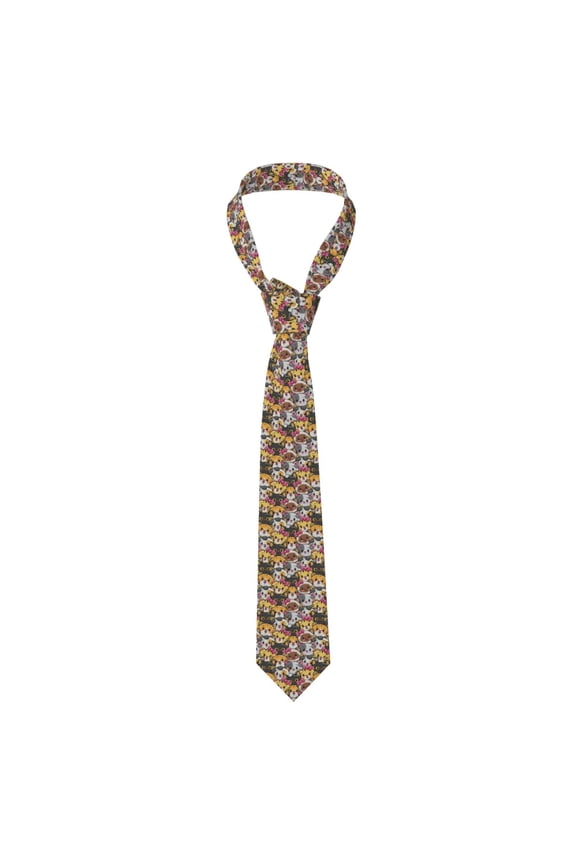 Cute Cat Cartoon Print Men's Necktie,Business Necktie,Mens Ties for Business Wedding Graduation