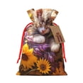 thumbnail image 1 of Fuzoiu Cute Cat Sunflower Print Christmas Gift Bag,Burlap Gift Bag with Drawstring Closure & Hang Tag,Perfect for Holidays, Birthdays, and Special Occasions-Medium, 1 of 7