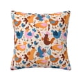 thumbnail image 1 of Fuzoiu Cute Chickens Print Square Pillow Cover,Hidden Zipper Design,Luxury Square Pillow Case, Throw Pillow,Couch Cushion-20"x20", 1 of 7
