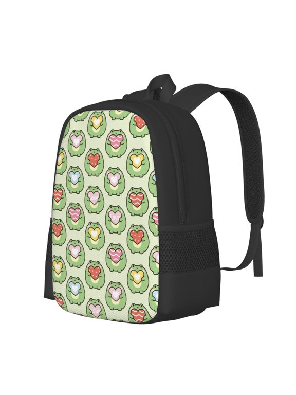 Cute Chubby Frog Print Large Capacity Backpack,Travel Backpack,Laptop Bag,College School Rucksack Bag,for School, Travel & Outdoor Activities