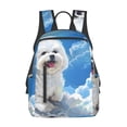 thumbnail image 1 of Fuzoiu Cute Cloud Bichon Frise Print Lightweight Daypack,Weekender Bag for Men and Women, Travel Backpack with Padded Straps for School, Travel & Work, 1 of 7