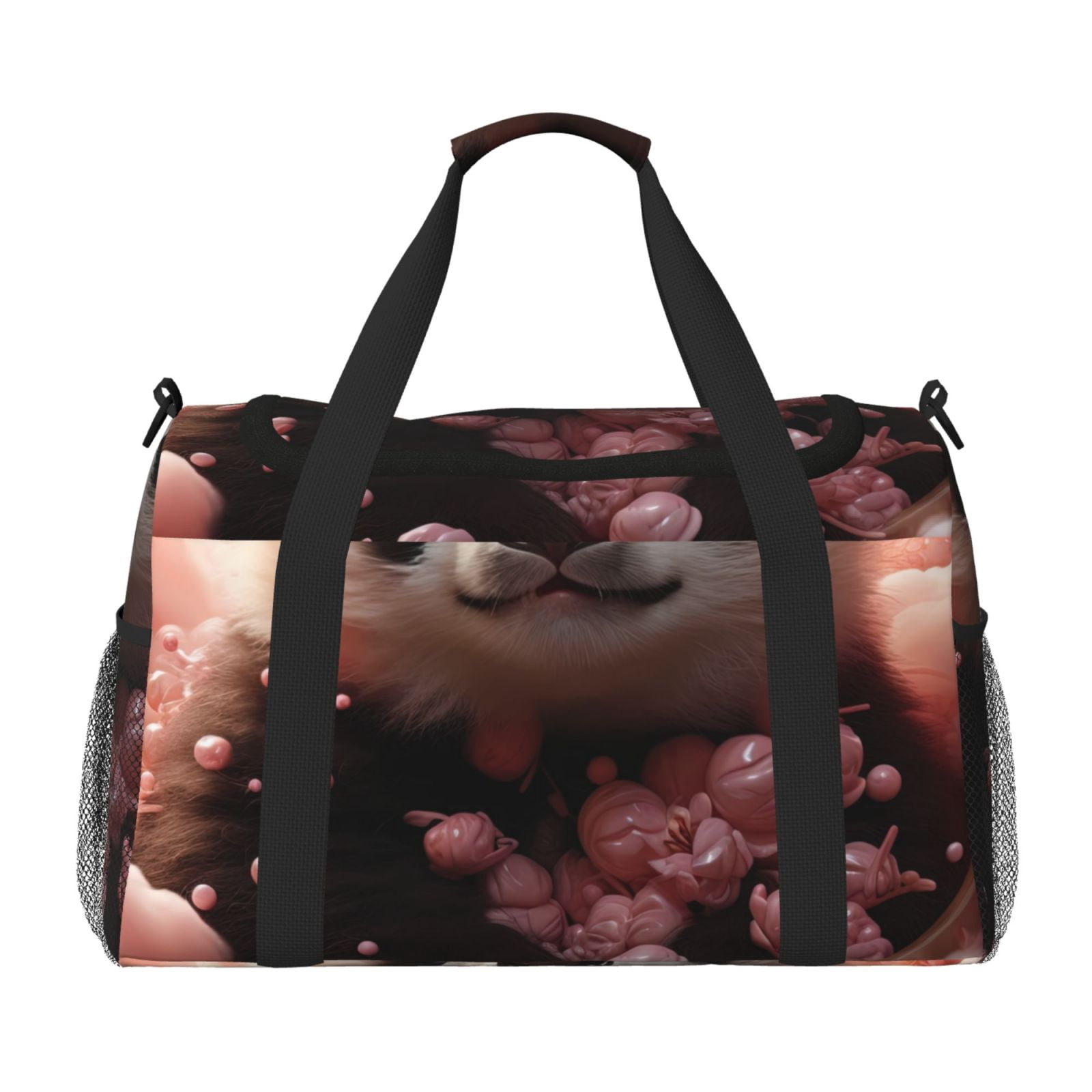 Fuzoiu Cute Cloud Panda Print Travel Duffle Bag,Carry On Tote Bags,Duffel Bag,Sport Gym Bag, Hospital Bag for Labor and Delivery, Overnight Bag,Luggage Bag