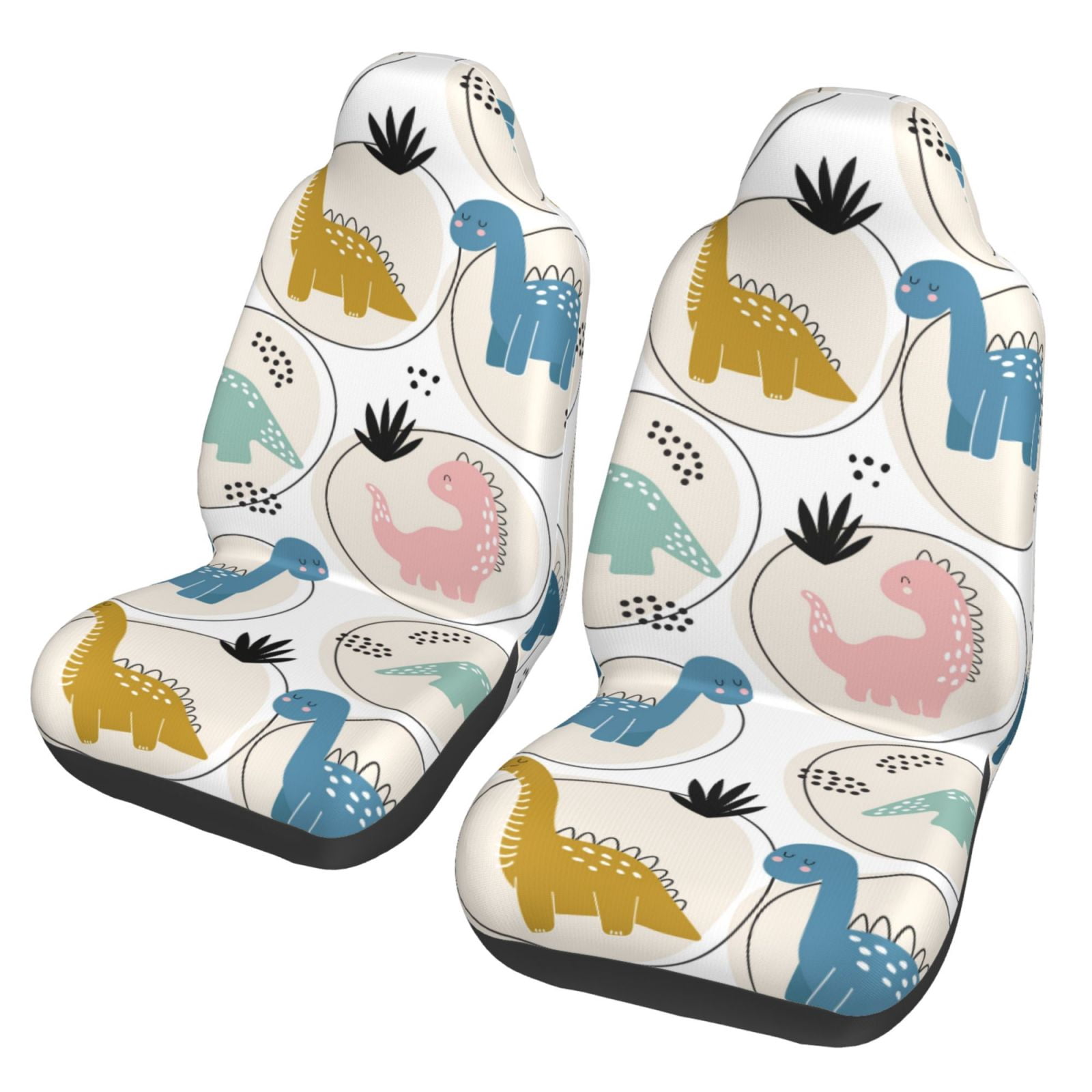 Dino Dinosaur Cartoon Pattern Print Universal Fit Car Seat Cover