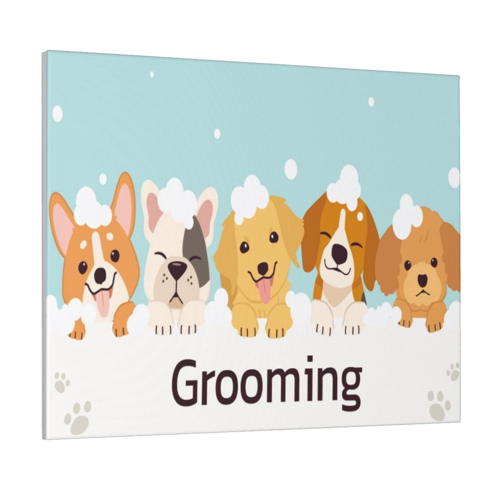 Fuzoiu Cute Dog In Bathtub1 Print Canvas Wall Art for Bathrooms,Wall ...