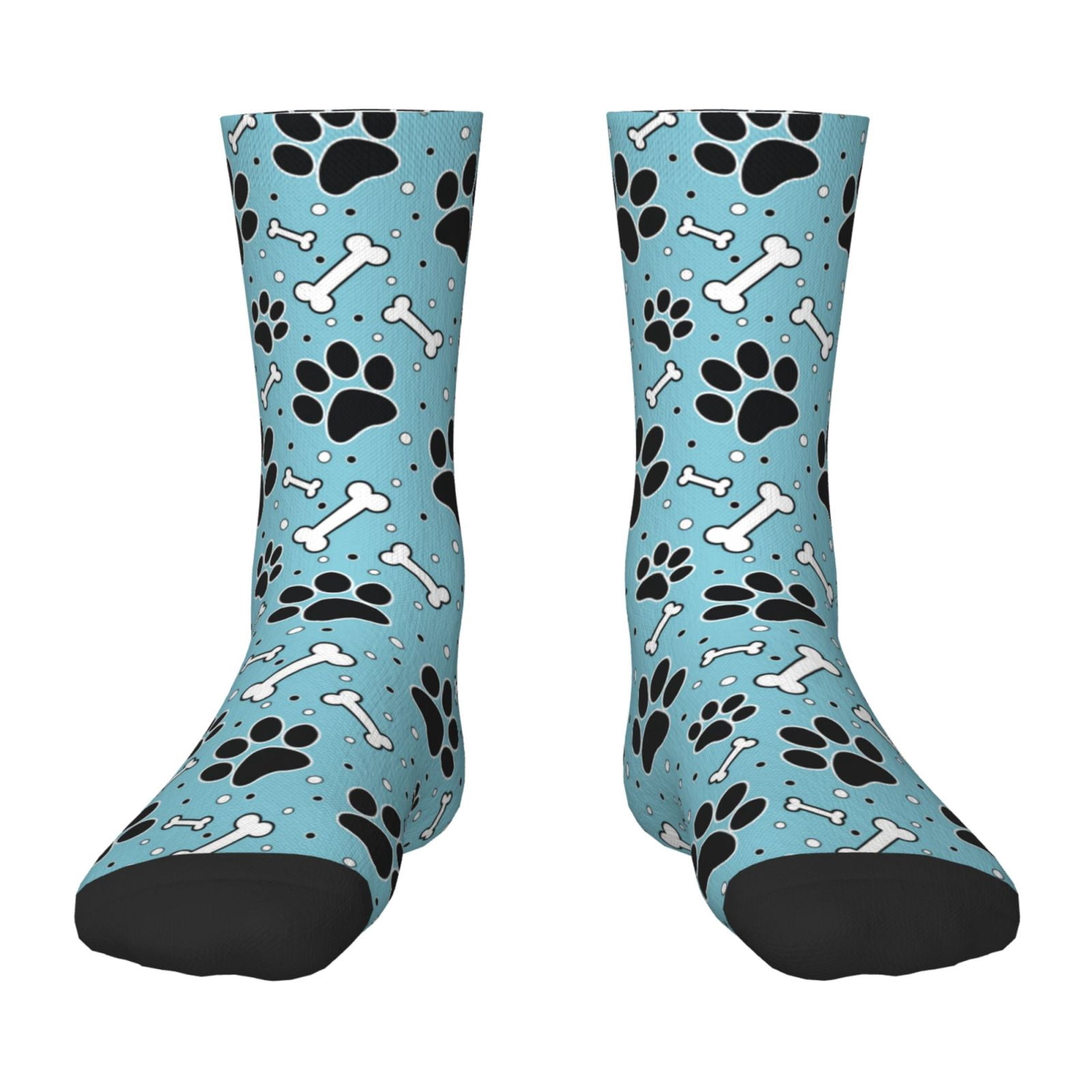 Fuzoiu Cute Dog Footprints Print Kids Socks For Boys Girls,Grip Crew ...