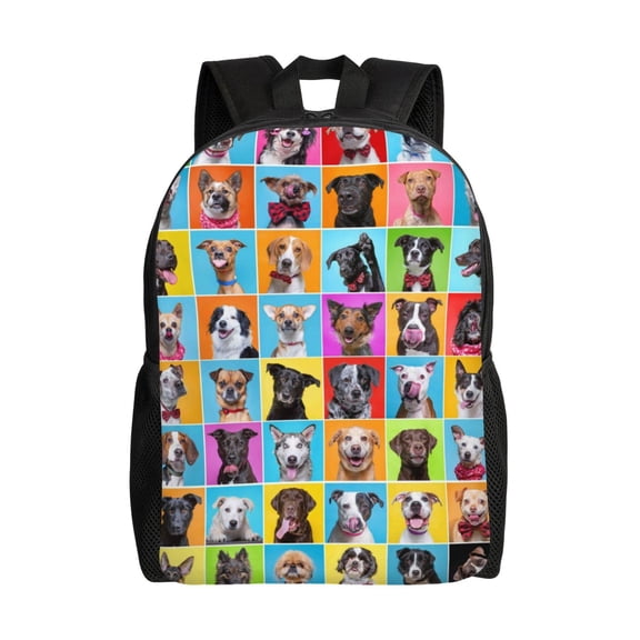 Fuzoiu Cute Dogs Collage Print Laptop Backpack,Work Business Backpacks, Large Capacity Nurse Bag College Bookbag for School, Waterproof Casual Daypack for Travel