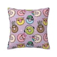 thumbnail image 1 of Fuzoiu Cute Donuts Print Square Pillow Cover,Hidden Zipper Design,Luxury Square Pillow Case, Throw Pillow,Couch Cushion-26"x26", 1 of 7