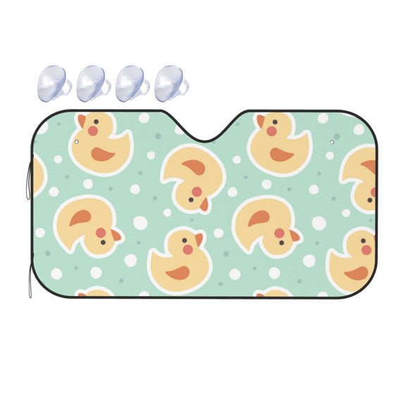 Fuzoiu Cute Duck Print Car Windshield Sunshade,Foldable Reflective Sun Visor,Windshield Sun Shade,UV Rays Sun Visor Shade,Auto Front Sun Shield Shade-Small