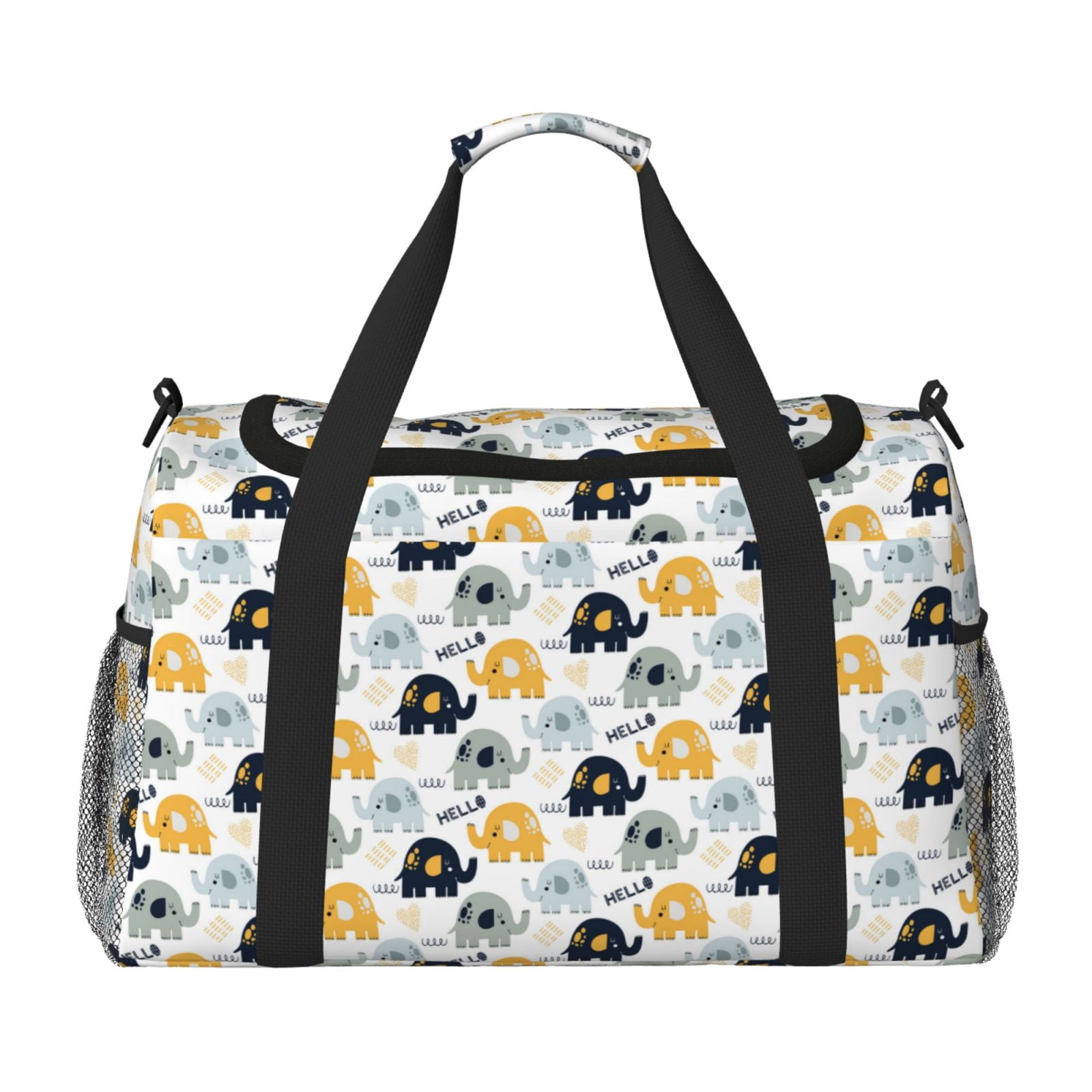 Fuzoiu Cute Elephant Print Travel Duffle Bag,Carry On Tote Bags,Duffel Bag,Sport Gym Bag, Hospital Bag for Labor and Delivery, Overnight Bag,Luggage Bag