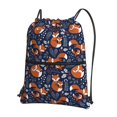 thumbnail image 1 of Fuzoiu Cute Foxes Print Drawstring Backpack Water Resistant String Bag Sports Sackpack Gym Sack for Men Women, 1 of 5