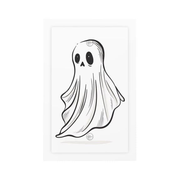 Fuzoiu Cute Ghost Simple Drawing Print Single Duplex Outlet Cover Plate, Light Switch Cover, for Receptacle Light Switch, Switch Cover Decorative Wallplate-Style V