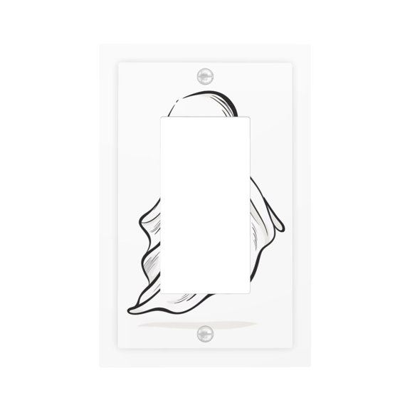 Fuzoiu Cute Ghost Simple Drawing Print Single Duplex Outlet Cover Plate, Light Switch Cover, for Receptacle Light Switch, Switch Cover Decorative Wallplate-Style U
