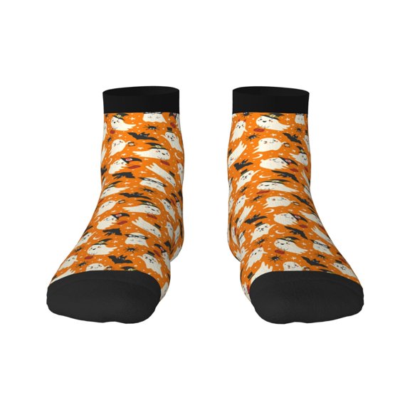 Fuzoiu Cute Ghosts Print Adult Socks, Crew Moisture-wicking Socks, Unisex Cushion Crew Socks,Casual Sports Ankle Socks