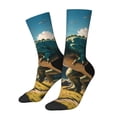 thumbnail image 1 of Fuzoiu Cute Green Dinosaur Blue Sky Print Athletic Crew Socks for Men & Women,Casual Crew Socks,Above Ankle Crew Socks for Business, Casual, 1 of 6