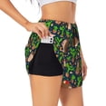 thumbnail image 1 of Fuzoiu Cute Hedgehogs Cactus Blue Print Women's Athletic Shorts, Double-Layer Running Shorts with Pocket,Women's Workout Shorts for Yoga, Gym, and Workouts-XX-Large, 1 of 7