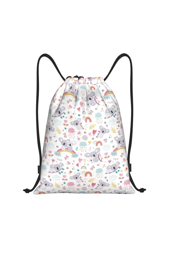 Cute Koala Print Drawstring Backpack for Gym, Travel, Yoga,Sports Sackpack String Bag for Women Men-Medium
