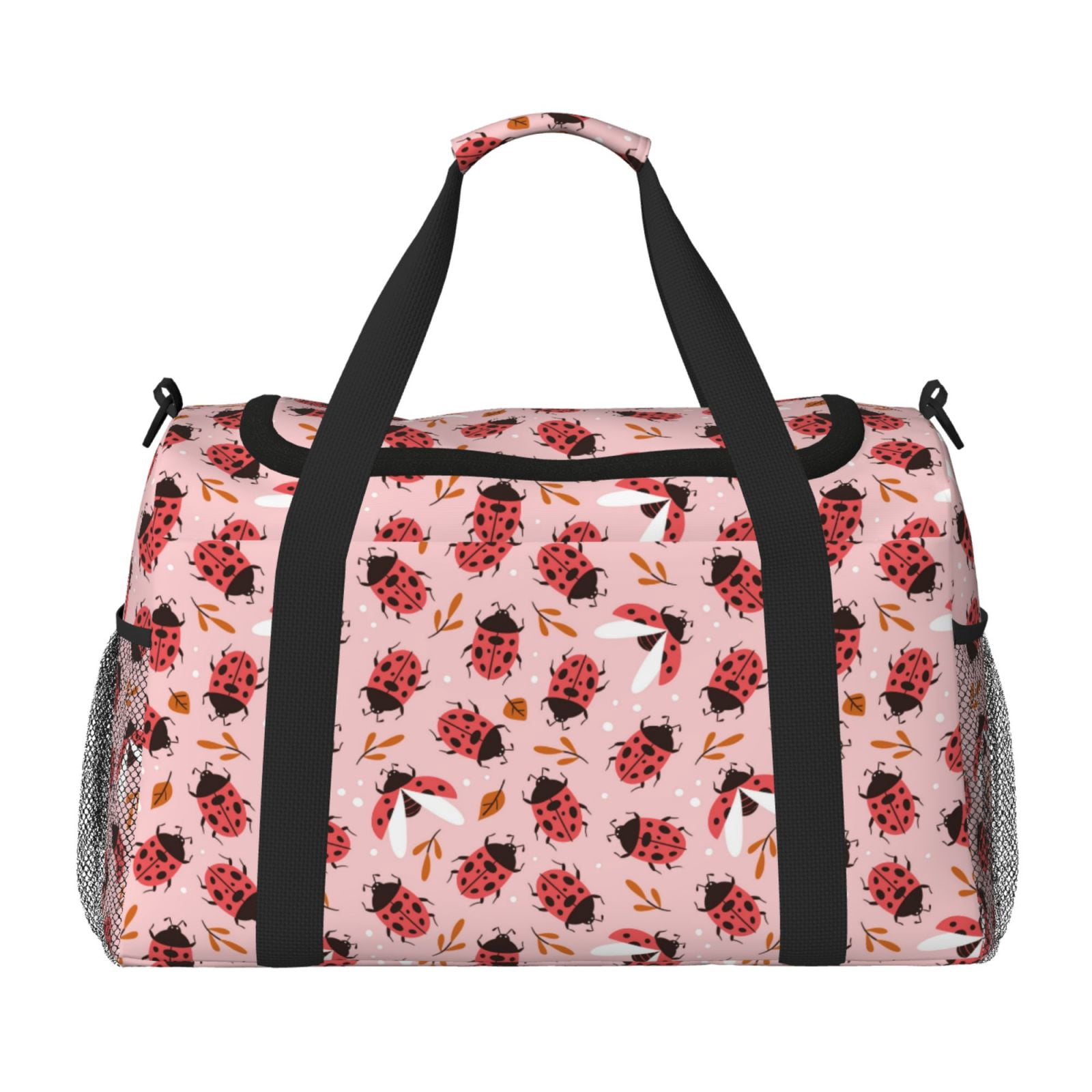 Fuzoiu Cute Ladybugs 1 Print Travel Duffle Bag,Carry On Tote Bags,Duffel Bag,Sport Gym Bag, Hospital Bag for Labor and Delivery, Overnight Bag,Luggage Bag