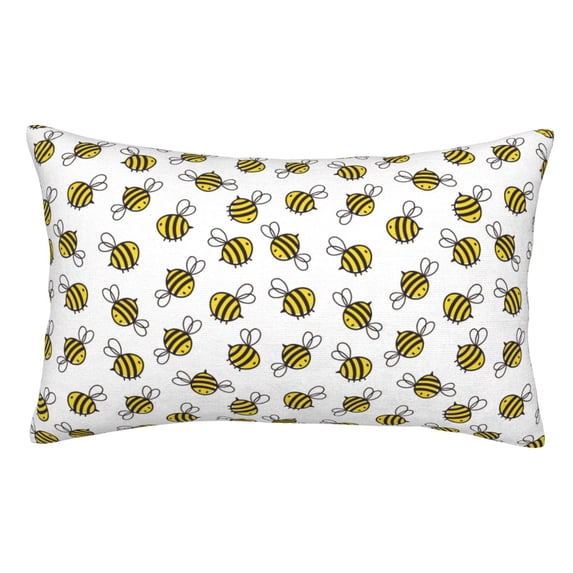Fuzoiu Cute Little Bee Print Pillow Case with Hidden Zipper,Pillow Covers,Soft and Comfortable Pillowcase-16"x24"