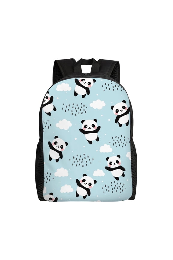 Cute Panda Bear Print Laptop Backpack,Work Business Backpacks, Large Capacity Nurse Bag College Bookbag for School, Waterproof Casual Daypack for Travel
