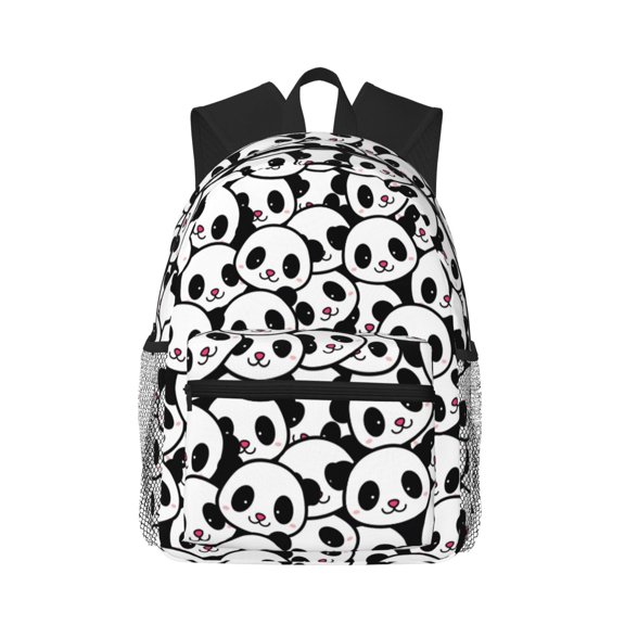 Fuzoiu Cute Panda Print School Backpack for Teens,Large Bookbag,Lightweight Laptop Bag for Travel, Work, School & Outdoor Adventures
