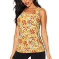thumbnail image 1 of Fuzoiu Cute Pizza In Various Print Women's Workout Tank Top,Athletic Racerback Sports Tank,Tops Sleeveless Running Loose Fit Yoga Tops,Active Shirts for Yoga, Running, and Gym-XX-Large, 1 of 7