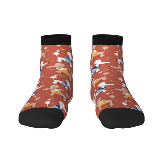 Fuzoiu Cute Poodle Dog Print Adult Socks, Crew Moisture-wicking Socks, Unisex Cushion Crew Socks,Casual Sports Ankle Socks