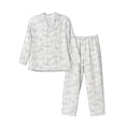 thumbnail image 1 of Fuzoiu Cute Poodle Dog Print Men's Long-Sleeved Pajama,Lounge Button Down Nightwear,Mens Notch Collar Pajama Set -Large, 1 of 7