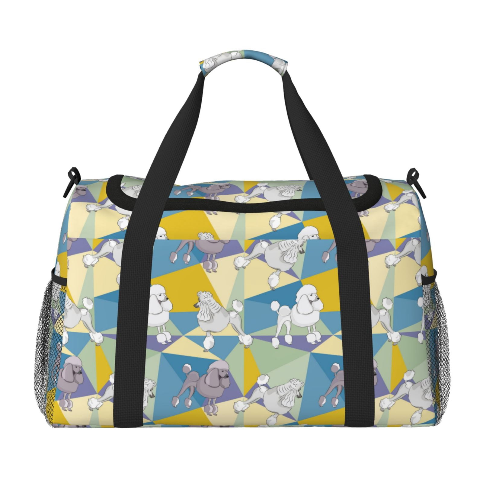 Fuzoiu Cute Poodle Dog Print Travel Duffle Bag,Carry On Tote Bags,Duffel Bag,Sport Gym Bag, Hospital Bag for Labor and Delivery, Overnight Bag,Luggage Bag