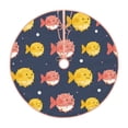 thumbnail image 1 of Fuzoiu Cute Puffer Fish Print Christmas Tree Skirt,Xmas Christmas Decorations,Xmas Tree Mat for Farmhouse Holiday New Years Home Party Decor Tree Rugs-30", 1 of 6