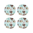 thumbnail image 1 of Fuzoiu Cute Pug Dogs Print Leather Coasters Set,Drink Coasters Set of 4,for Tabletop Protection, Durable PVC Coasters,Home Décor and Housewarming Gift-Round Shape, 1 of 6