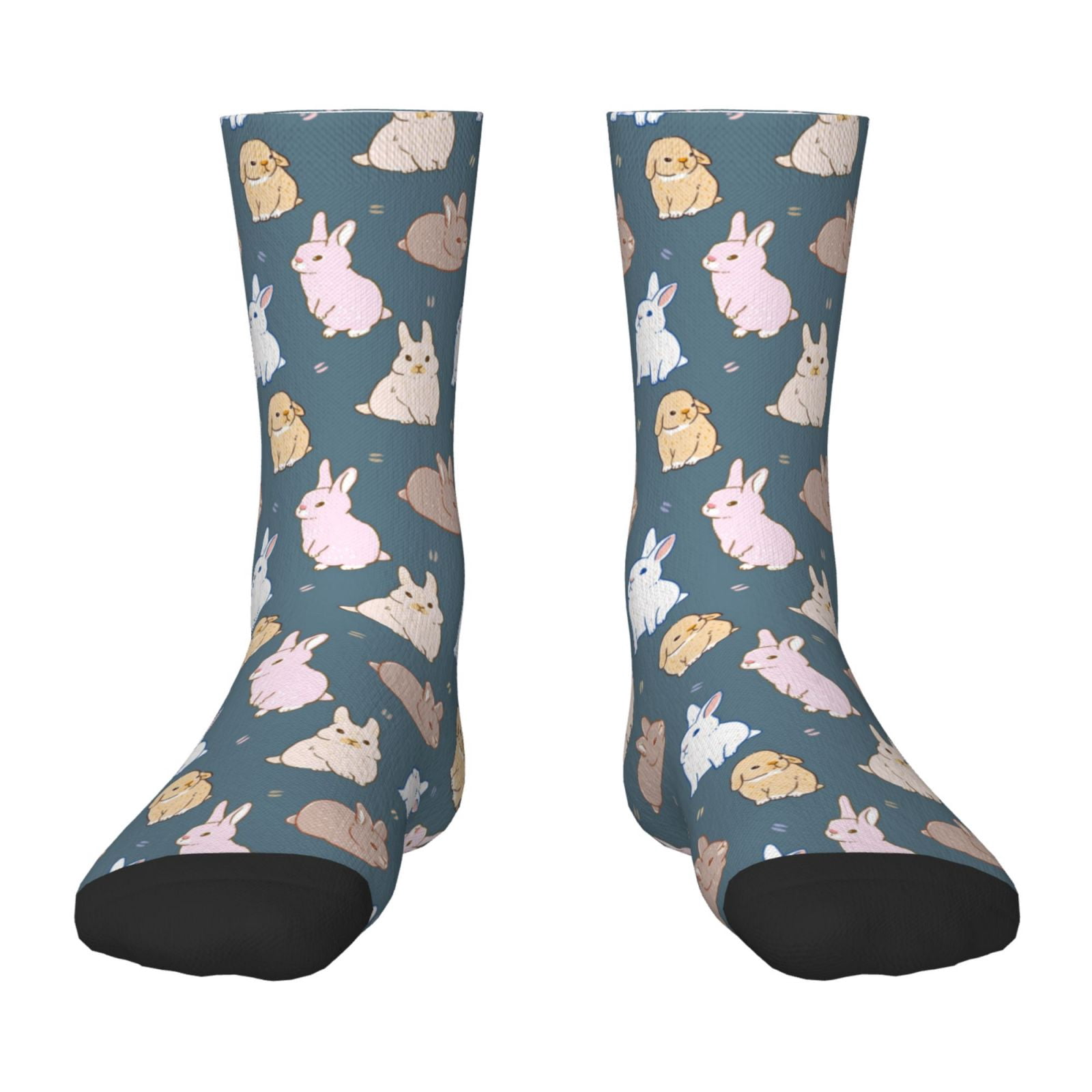 Fuzoiu Cute Rabbit Print Kids Socks For Boys Girls,Grip Crew Socks with ...