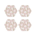 thumbnail image 1 of Fuzoiu Cute Rabbit Print Leather Coasters Set,Drink Coasters Set of 4,for Tabletop Protection, Durable PVC Coasters,Home Décor and Housewarming Gift-Hexagon, 1 of 6