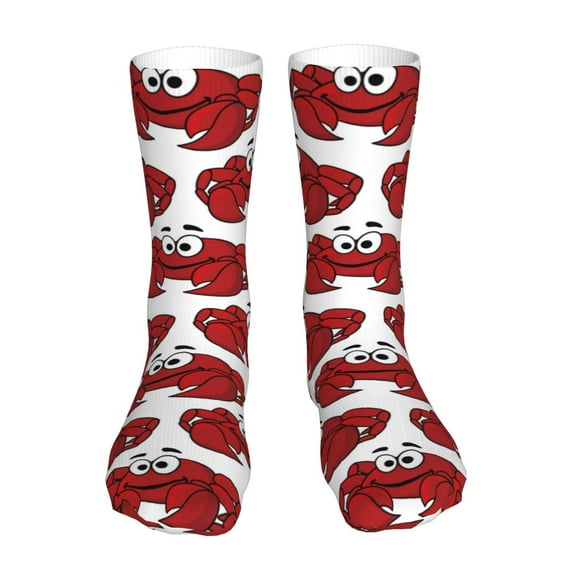 Fuzoiu Cute Red Crab Print Crew Socks,Casual Athletic Gym LightWeight ...