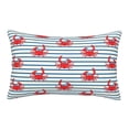 thumbnail image 1 of Fuzoiu Cute Red Crabs With Nautical Print Fuzzy Pillowcases, Super Soft Pillow Case Cover with Zipper for Bedroom, Sofa, Couch,Cozy Pillow Shams for All Seasons-20"x30", 1 of 6