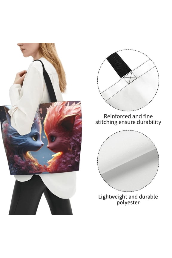 Fuzoiu Cute Red And White Elf Print Tote Bags for Women,Shoulder Bag, Gym Tote,Top Handle Ladies Shoulder Bags for Work Beach Travel and Shopping Grocery