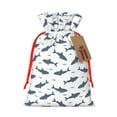 thumbnail image 1 of Fuzoiu Cute Shark Print Christmas Gift Bag,Burlap Gift Bag with Drawstring Closure & Hang Tag,Perfect for Holidays, Birthdays, and Special Occasions-Medium, 1 of 7