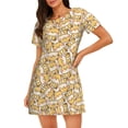 thumbnail image 1 of Fuzoiu Cute Shiba Print Women Nightgowns, Soft Comfy Lightweight Short Sleeves Sleepwear,Crew Neck Loungewear, 1 of 6