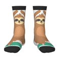 thumbnail image 1 of Fuzoiu Cute Sloth In Yoga Pose Tree Print Kids Socks For Boys Girls,Grip Crew Socks with Non Slip,Lightweight Stretch Crew Socks,Toddlers Crew Boot Socks, 1 of 5