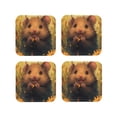 thumbnail image 1 of Fuzoiu Cute Sunflower Guinea Pig Print Leather Coasters Set,Drink Coasters Set of 4,for Tabletop Protection, Durable PVC Coasters,Home Décor and Housewarming Gift-Square, 1 of 6