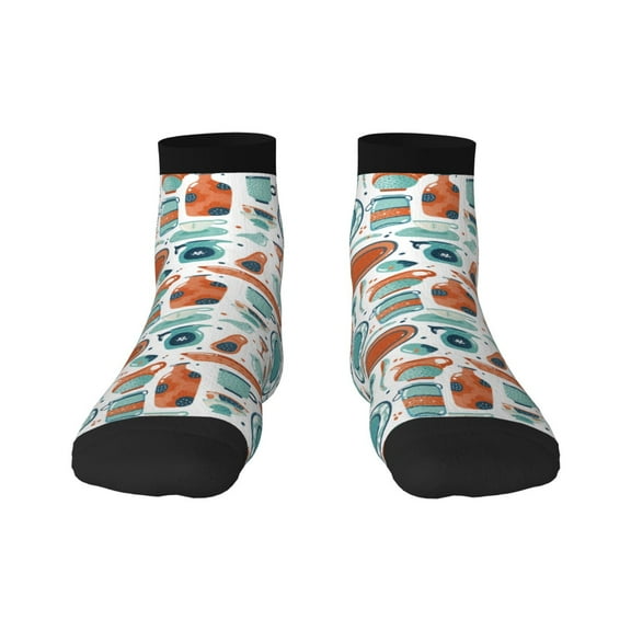 Fuzoiu Cute Tableware Print Adult Socks, Crew Moisture-wicking Socks, Unisex Cushion Crew Socks,Casual Sports Ankle Socks