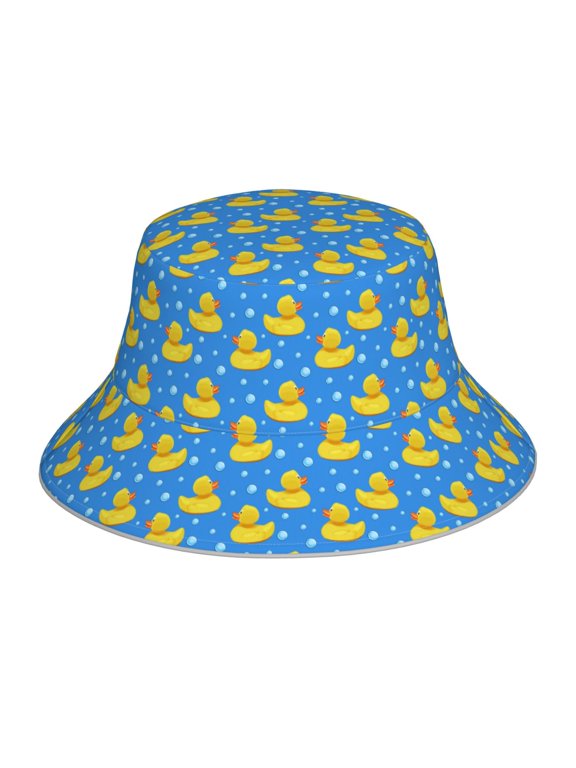 Cute Yellow Rubber Ducks Print Reflective Bucket Hat,Outdoor Hat for Men and Women,Bucket Hat for Travel Fishing Hunting Summer Camp