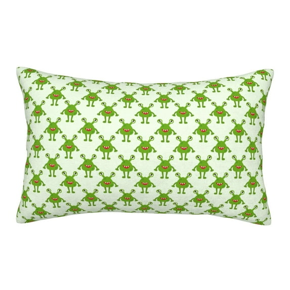 Fuzoiu Cute green monster Print Fuzzy Pillowcases, Super Soft Pillow Case Cover with Zipper for Bedroom, Sofa, Couch,Cozy Pillow Shams for All Seasons-16"x24"